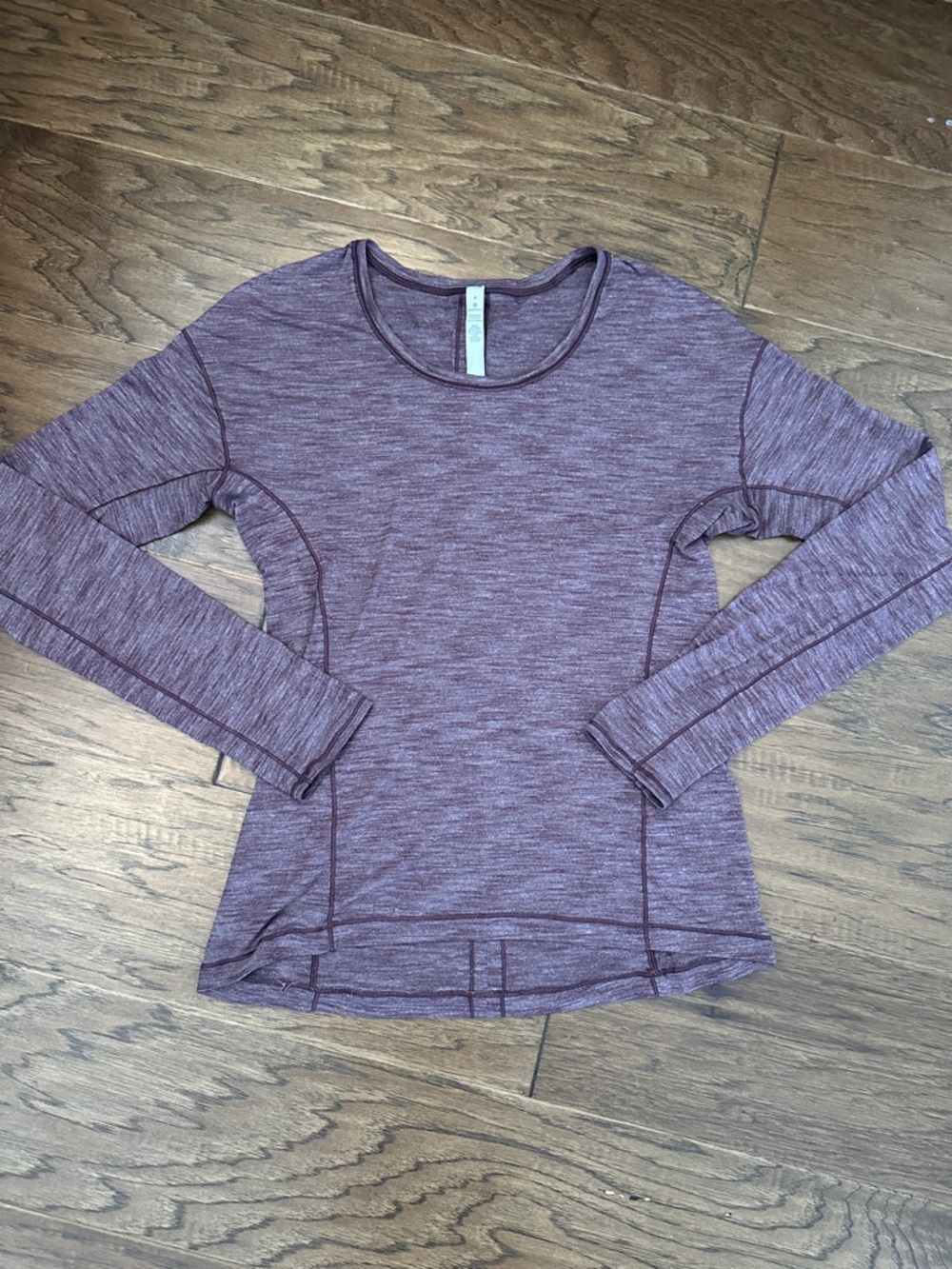 Lululemon Size 4 Sweat Embrace Long Sleeve in Heathered Arctic Plum.